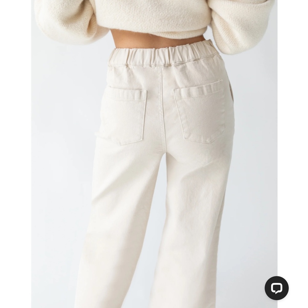 Oak + Fort LONG LENGTH TWILL WIDE LEG PANT